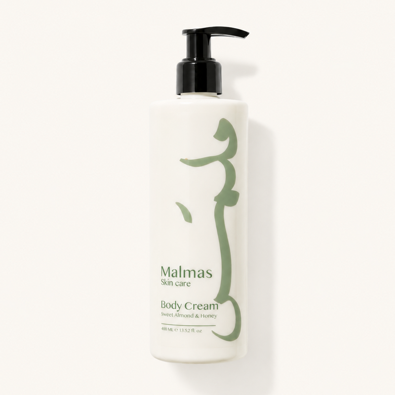 Malmas Sweet Almond & Honey Body Cream pump bottle