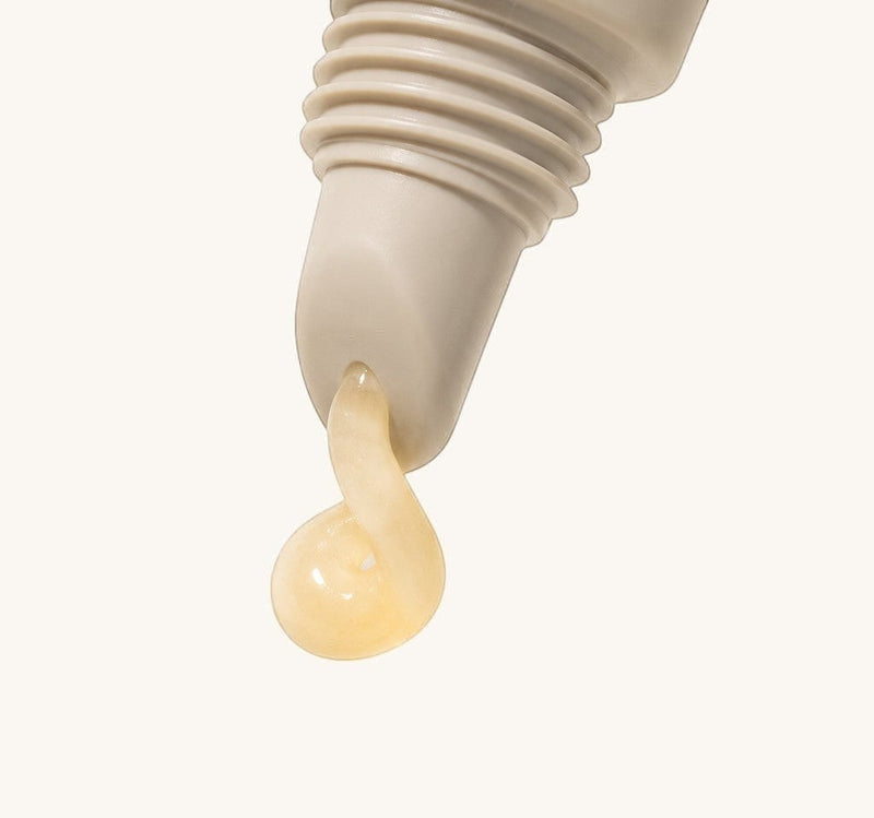 Close-up of Malmas Vanilla & Caramel Lip Balm SPF15 squeezed from the tube