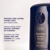 Oribe Supershine Smoothing Wax Stick with information text