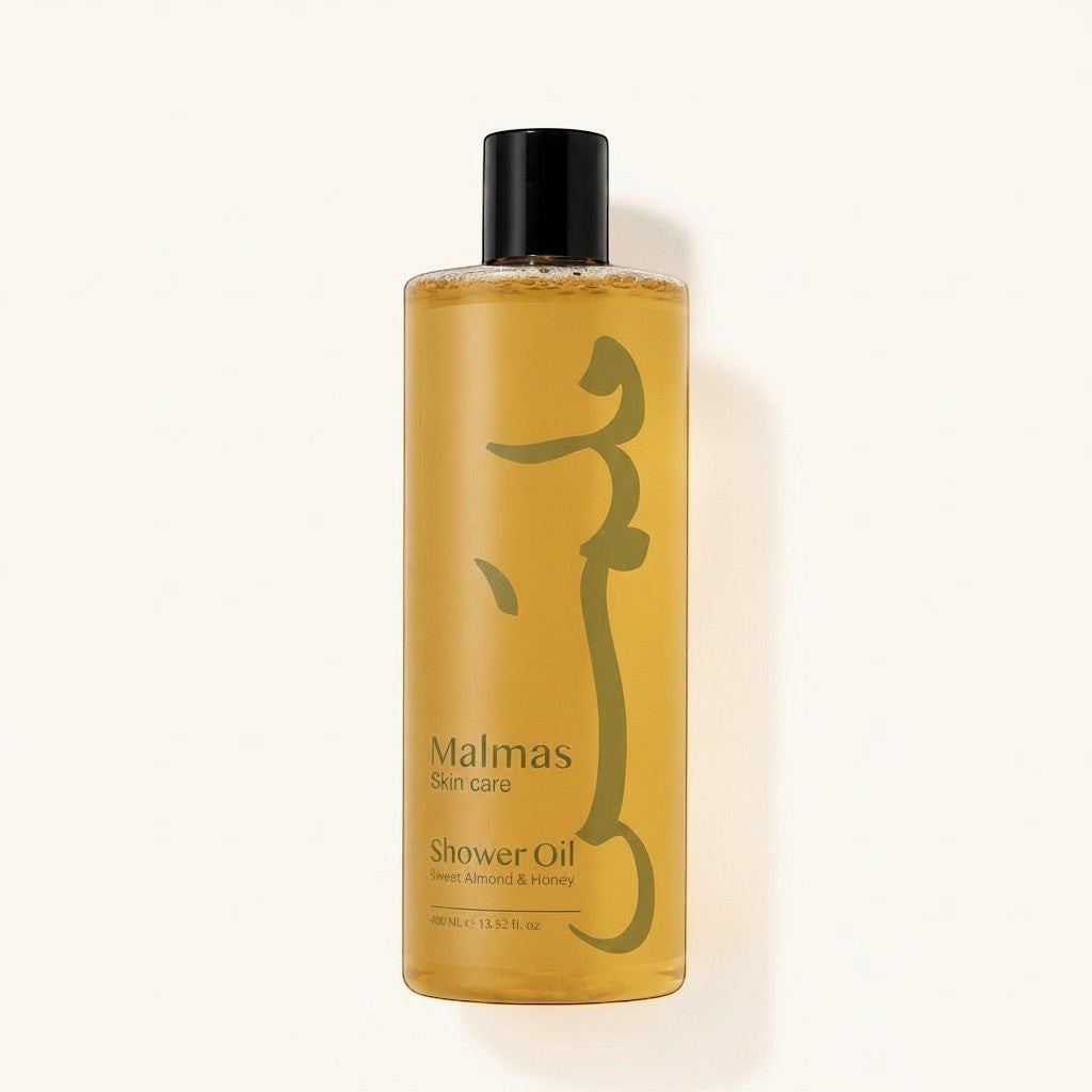 Malmas Sweet Almond & Honey Shower Oil bottle