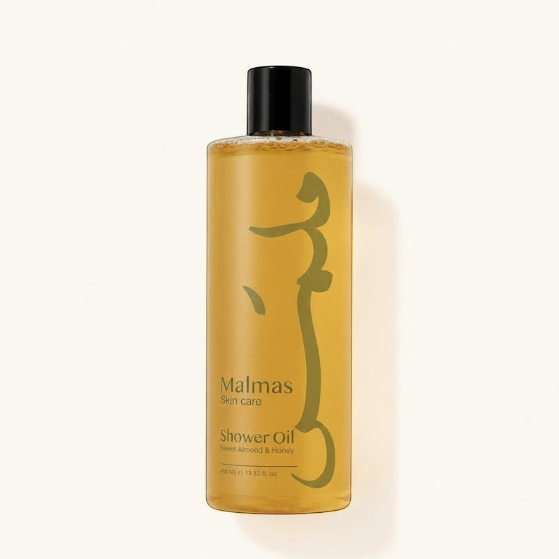 Malmas Sweet Almond & Honey Shower Oil bottle