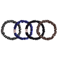 Esmé Skinny Silk Scrunchies, set of four in different colours