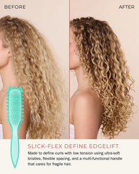 Slick-Flex Define EdgeLift Brush - Teal - before and after