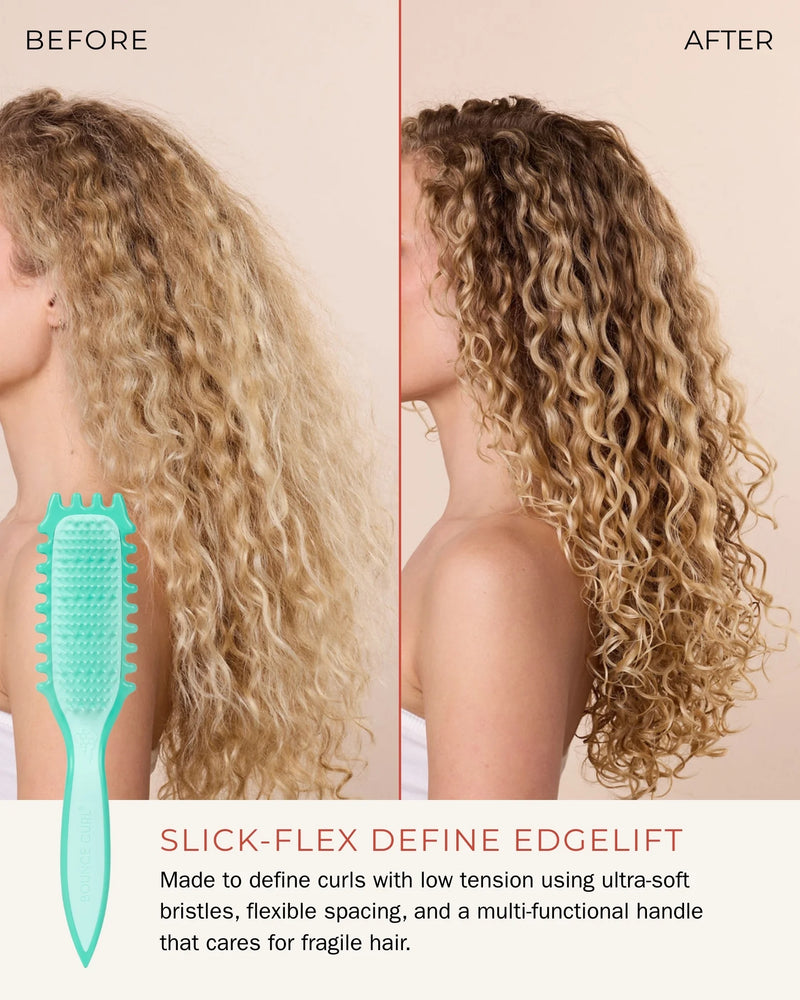 Slick-Flex Define EdgeLift Brush - Teal - before and after
