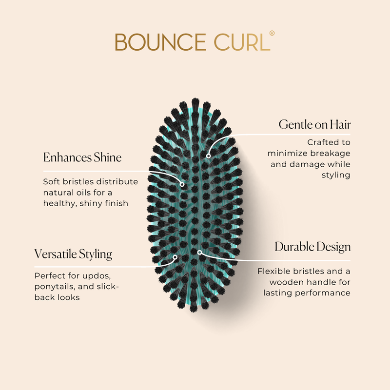 Bounce Curl Vegan Smoothing Brush features graphic