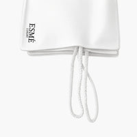 Esmé travel slip pillowcase in white with loop straps